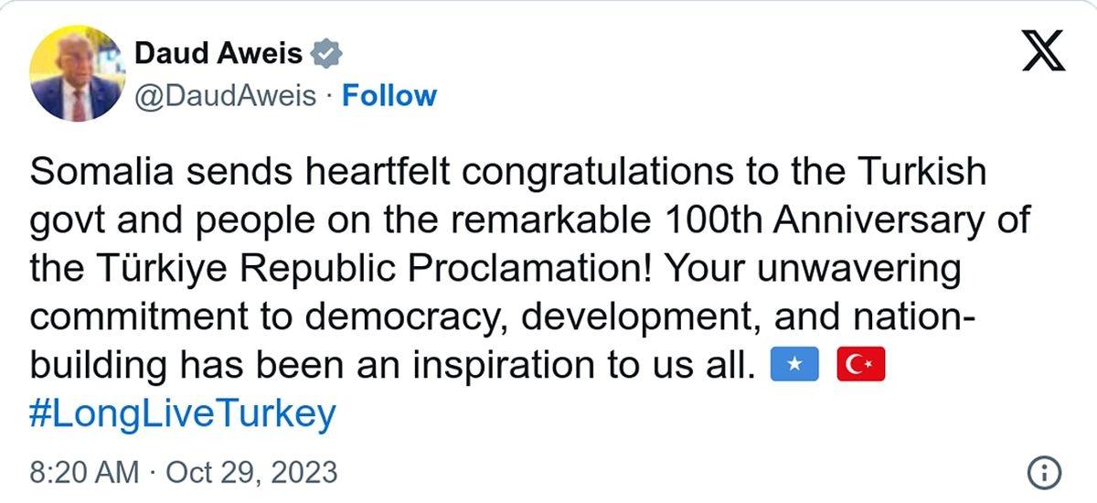 Cumhuriyetimizin 100. Yılı İçin Dünyadan Gelen Tebrikler ve Bayrağımızın Yansıtıldığı Yapılar