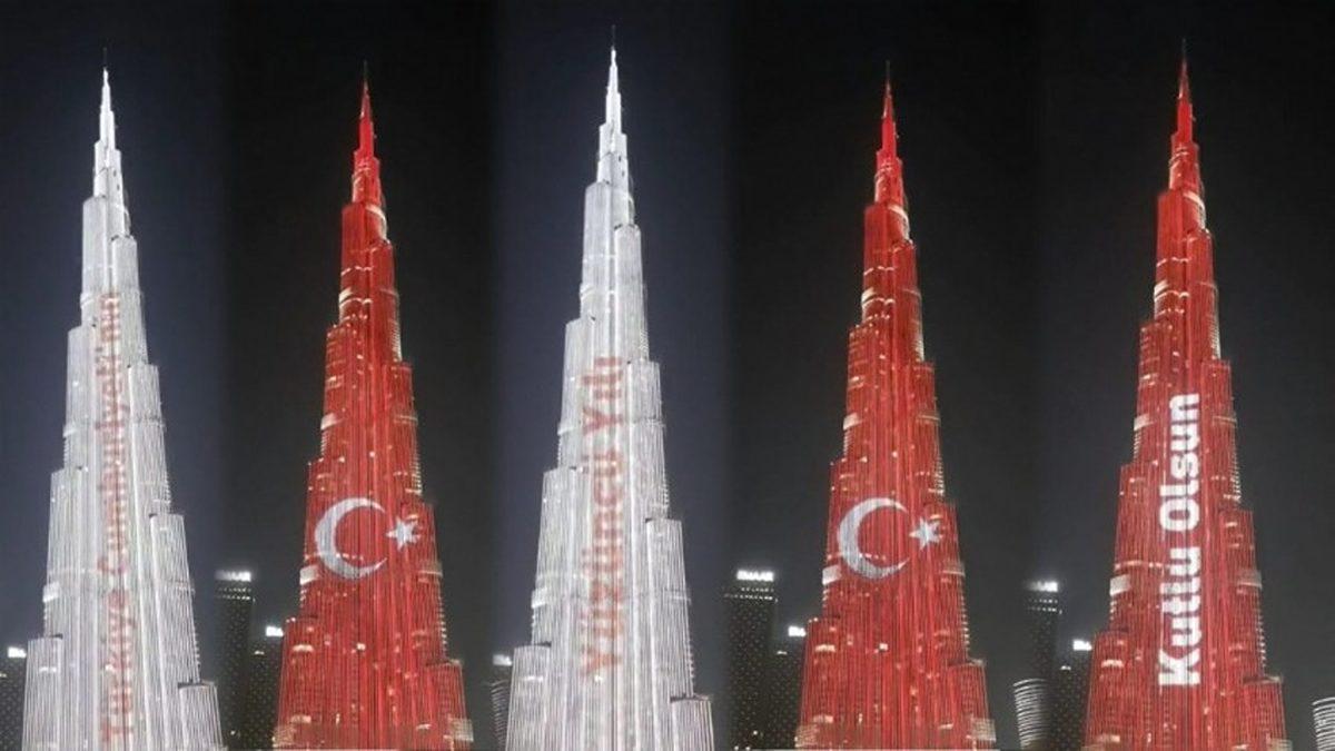 Cumhuriyetimizin 100. Yılı İçin Dünyadan Gelen Tebrikler ve Bayrağımızın Yansıtıldığı Yapılar