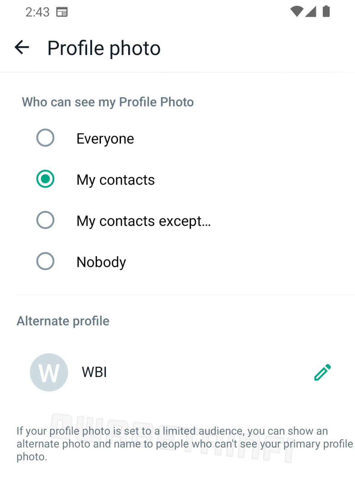 WhatsApp’a İkinci Bir İsim ve Profil Resmi Belirlemenizi Sağlayacak 