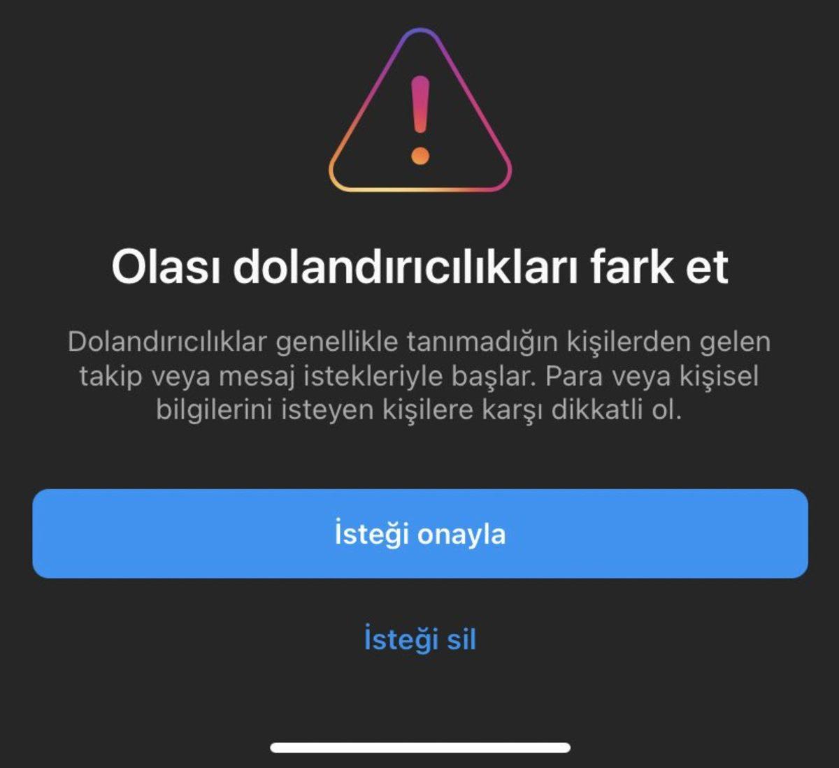 Dolandırıcıları Engellemek İsteyen Instagram, 