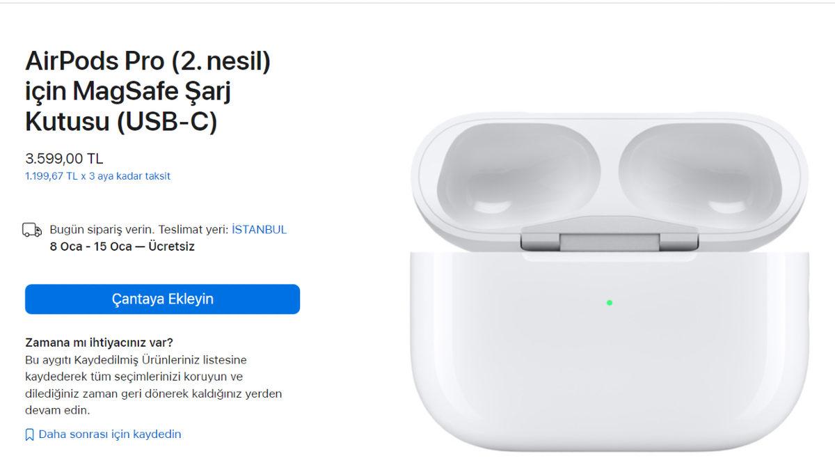 Apple, Ayrı Olarak USB-C Destekli AirPods Pro Şarj Kutusu Satmaya Başladı: Türkiye Fiyatı Ne Kadar?