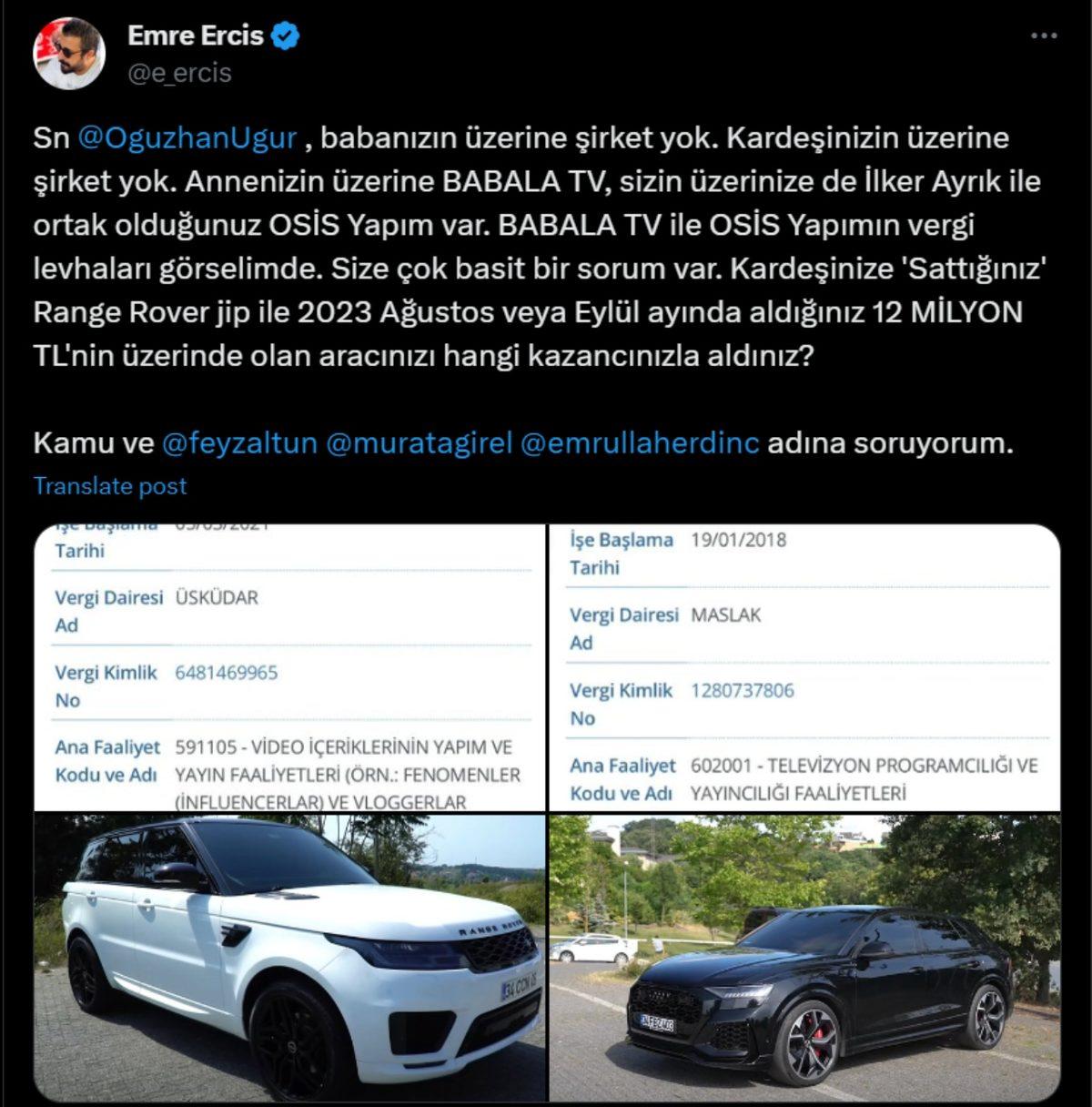 Babala TV Kurucusu Oğuzhan Uğur’un Sadece 52 Bin TL Vergi Ödediği İddiası Gündem Oldu: İddialara Karşı Yanıt da Geldi!