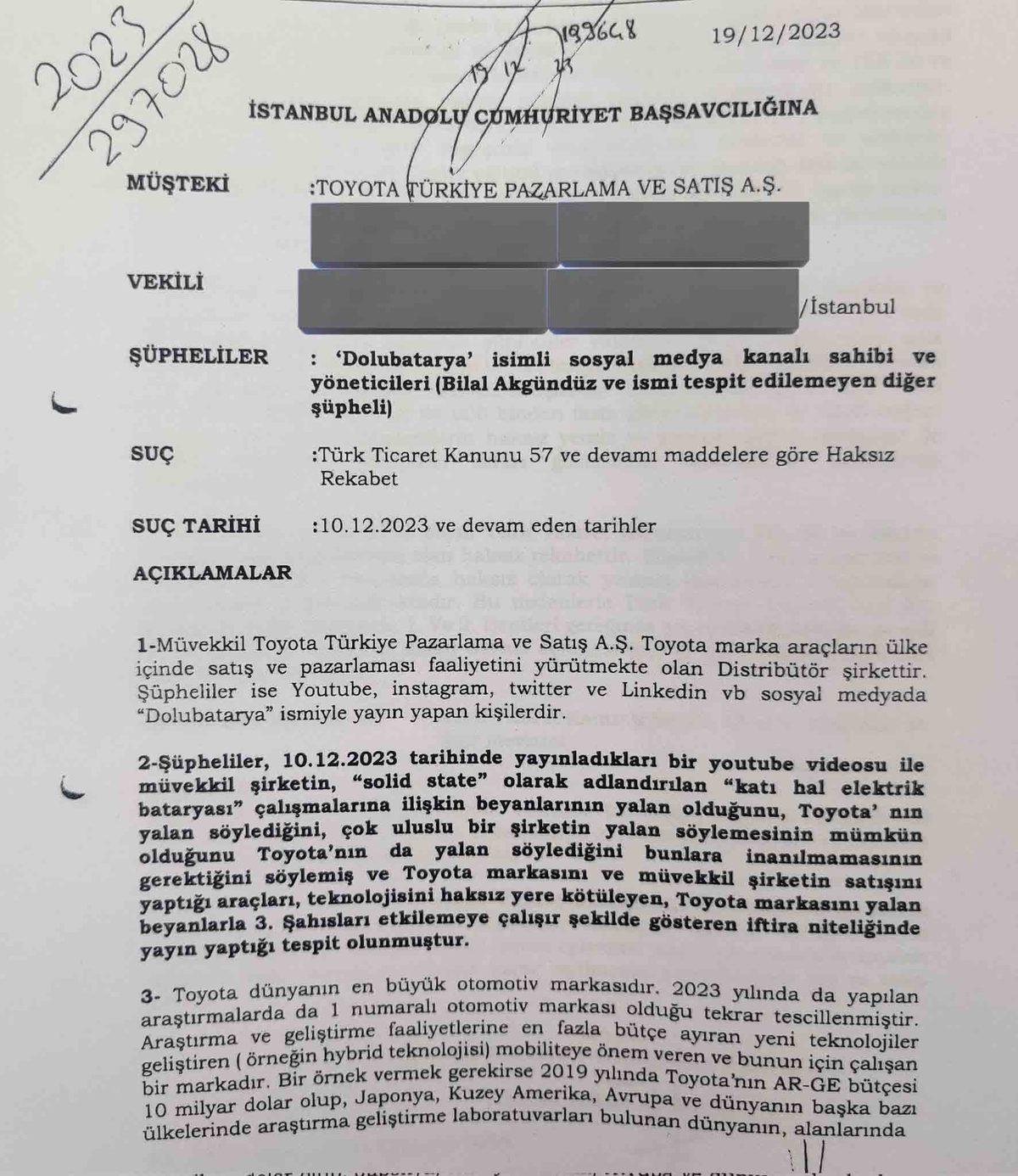 Dolubatarya ile Toyota Türkiye Davalık Oldu: İşte Tüm Yaşananlar