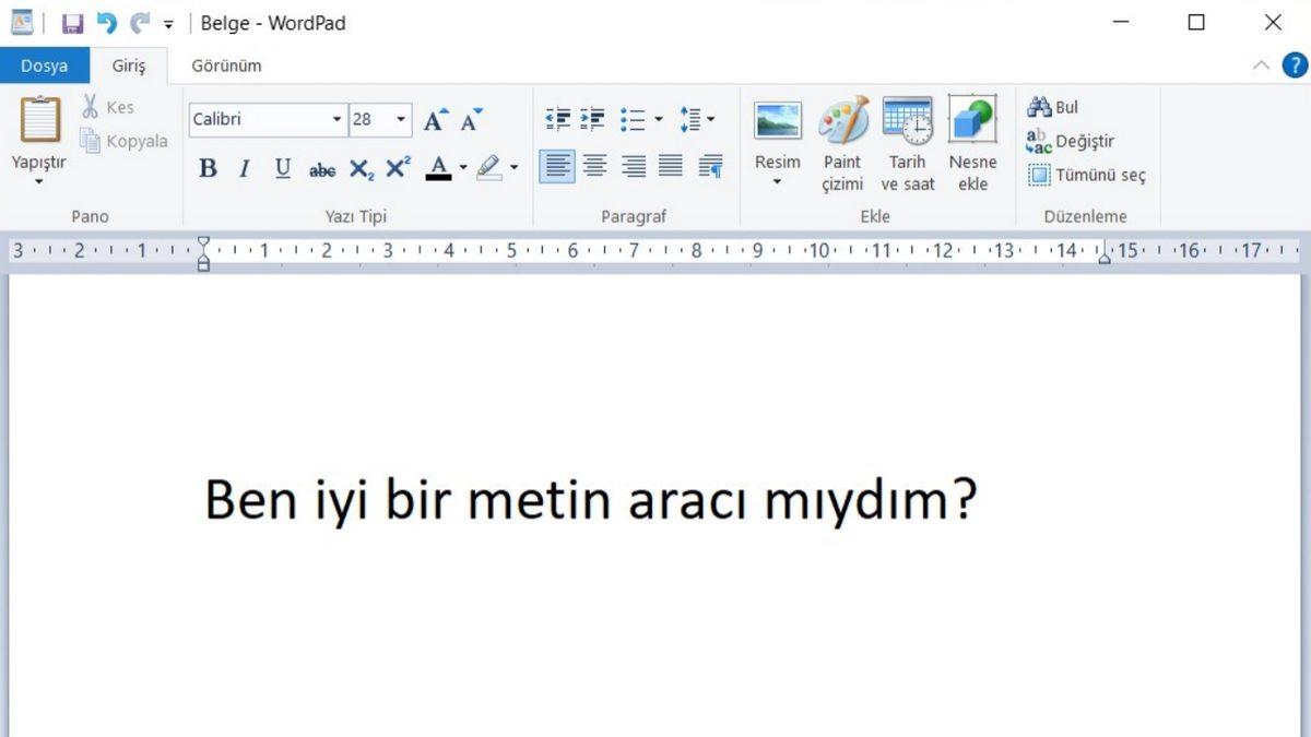 30 Yıllık WordPad Uygulaması, Tüm Bilgisayarlardan Kaldırılacak