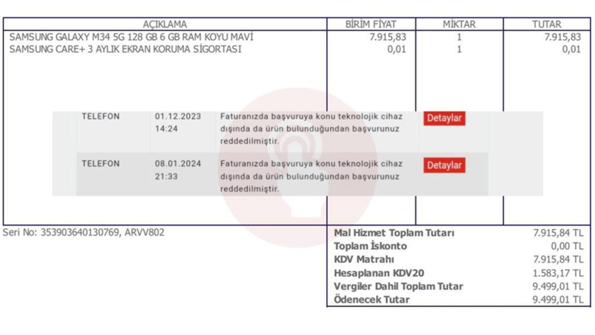 Vergisiz Telefon ve Bilgisayar Uygulamasında Mağduriyetler Yaşanıyor: Faturada 25 Kuruşluk Poşet Var Diye Başvuru Reddedildi...