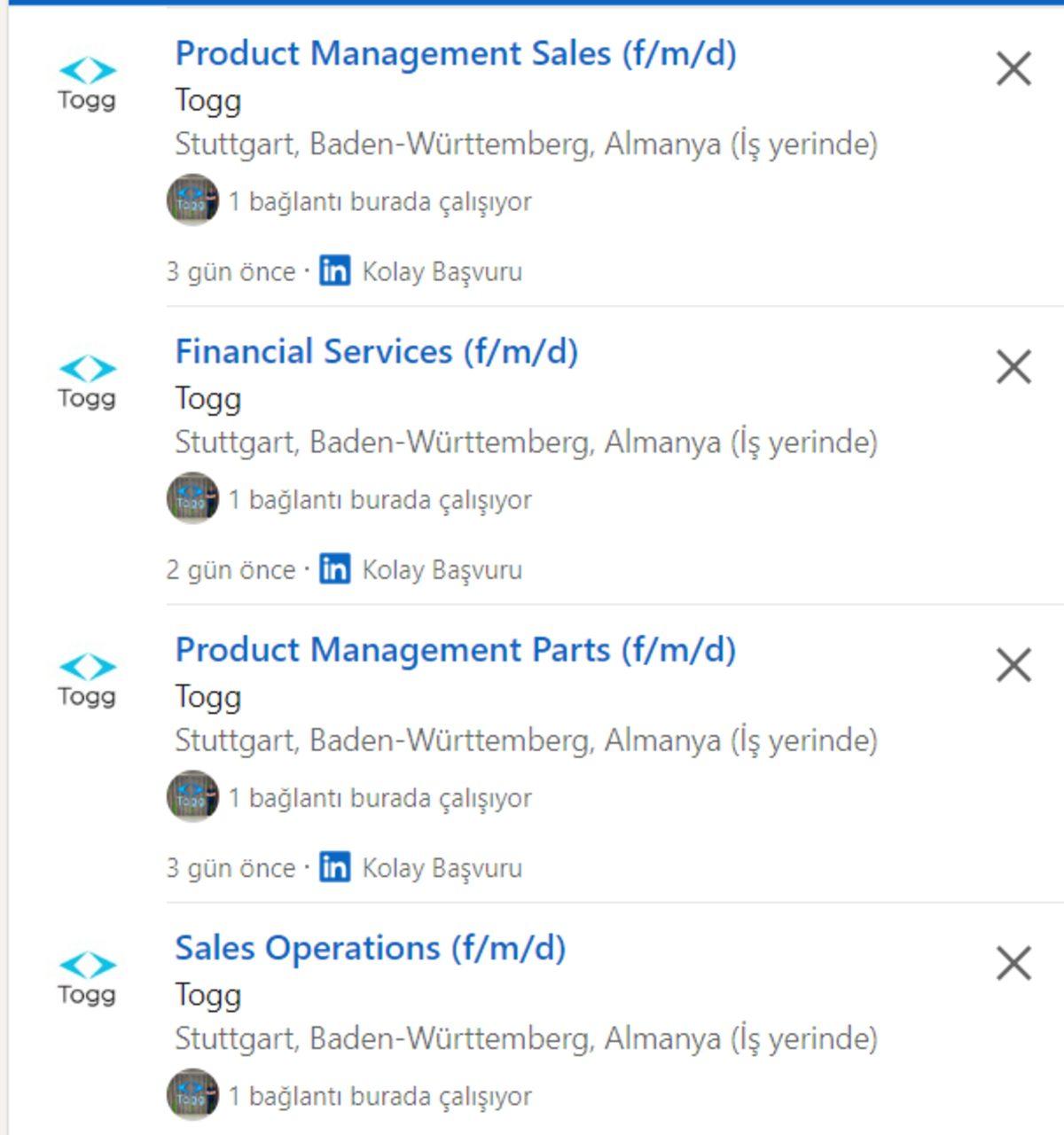 Togg, Almanya Merkezi İçin Yeni İş İlanları Açtı
