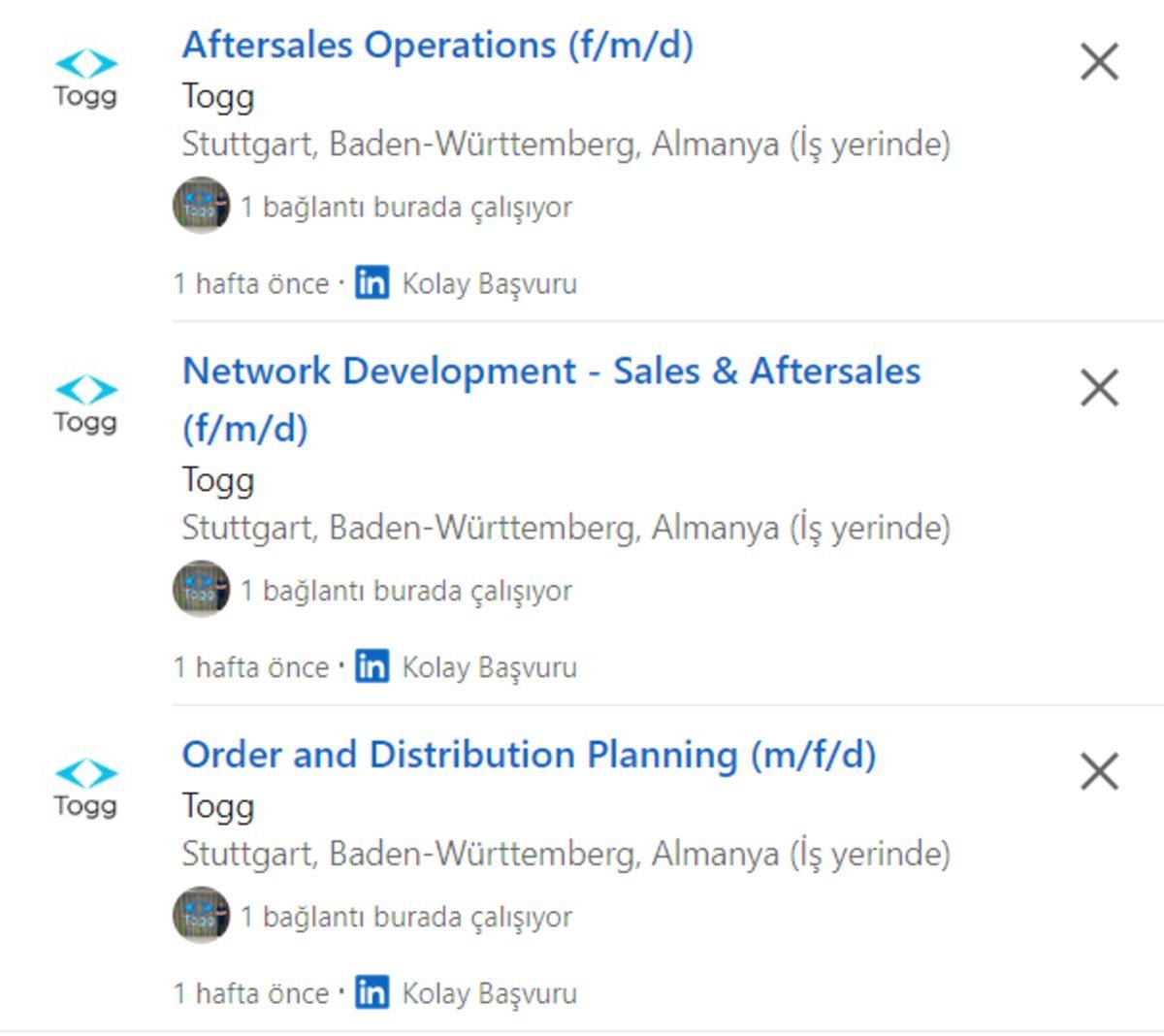 Togg, Almanya Merkezi İçin Yeni İş İlanları Açtı