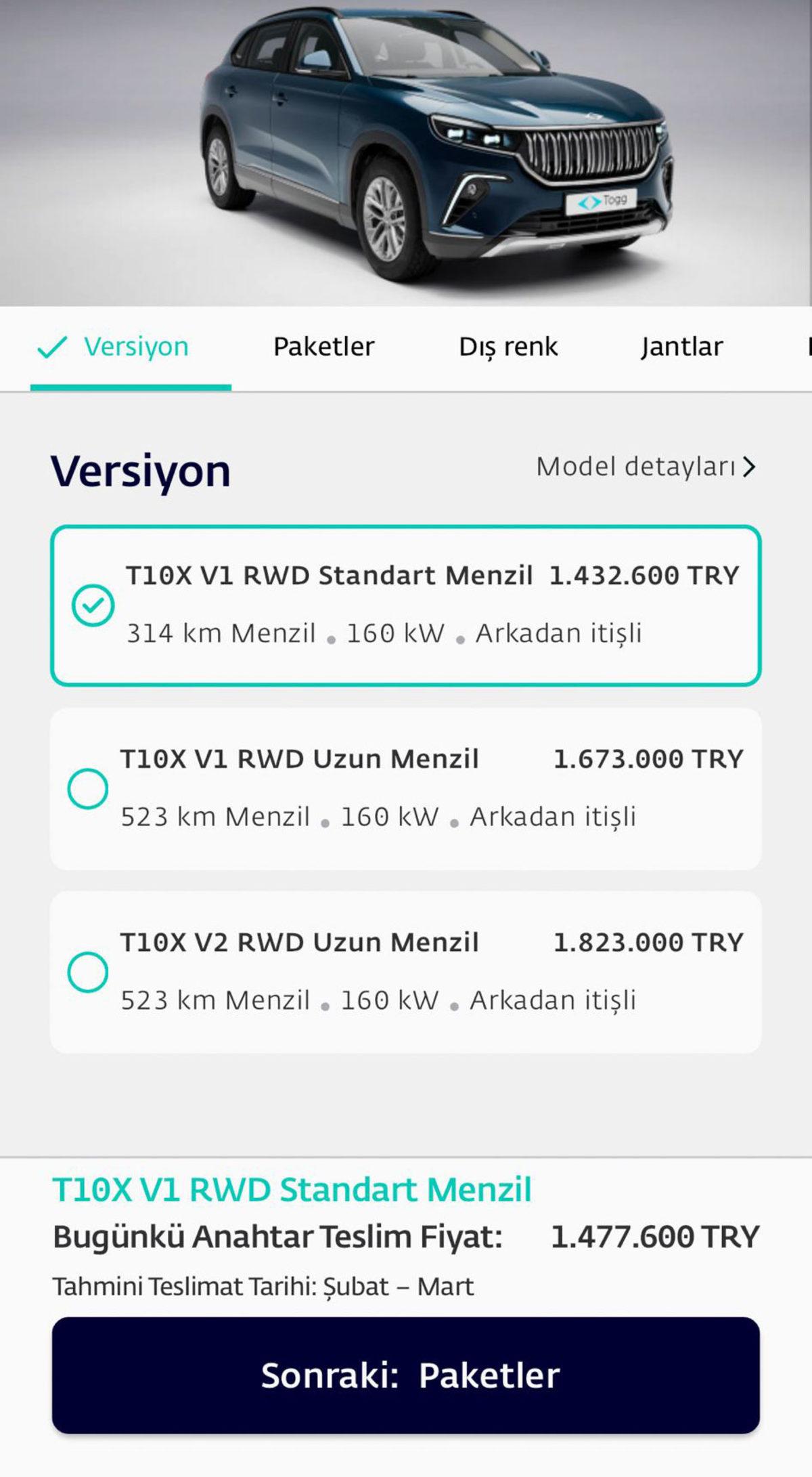 Togg T10X Siparişleri Başladı: Trumore Üzerinden Sipariş Verebilirsiniz