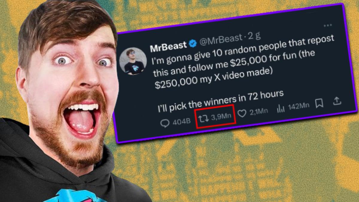MrBeast’in Takipçilerine Para Dağıtacağını Söylediği Gönderi, X’te Tüm Zamanların Retweet Rekorunu Kırdı!
