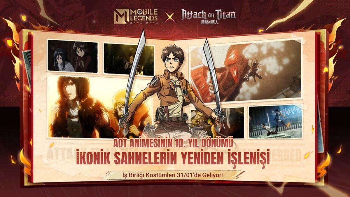 Anime Tutkunlarına Müjde: Attack on Titan, Mobile Legends: Bang Bang’e Geliyor! (Herkese Hediye de Var)