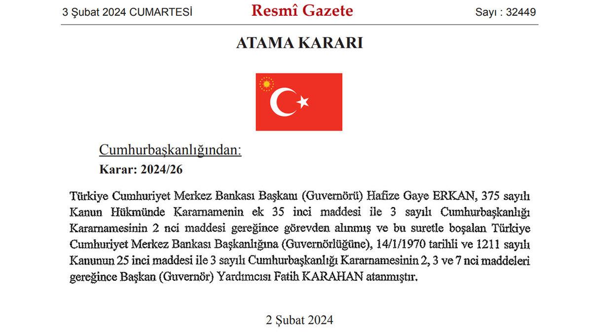 Merkez Bankası Başkanı Hafize Gaye Erkan İstifa Etti: Yeni Başkan Belli Oldu
