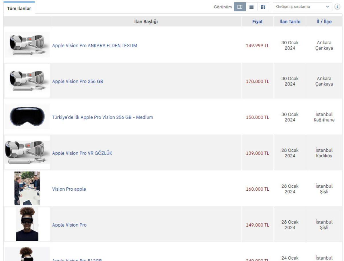 İlan Siteleri, İlk Günden Apple Vision Pro İlanlarıyla Doldu Taştı (Dikkat Dolandırıcı Var!)