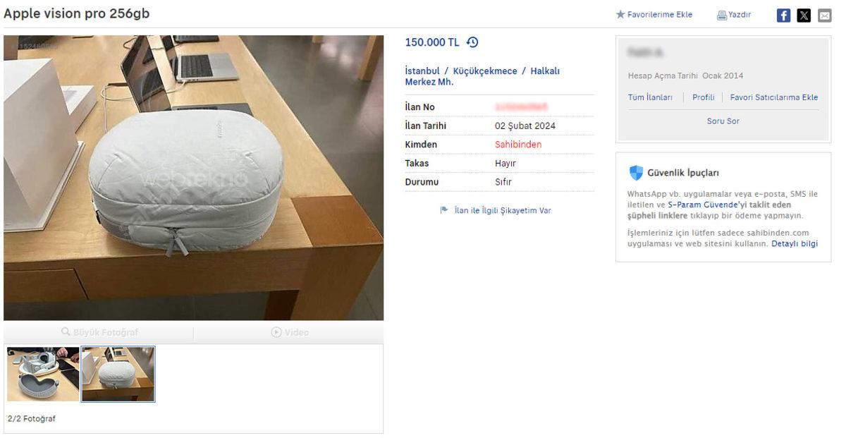 İlan Siteleri, İlk Günden Apple Vision Pro İlanlarıyla Doldu Taştı (Dikkat Dolandırıcı Var!)