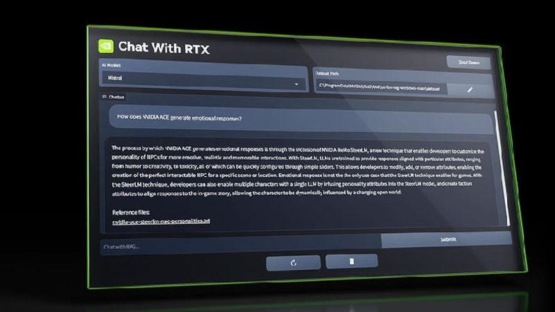 NVIDIA, Windows’ta Ücretsiz Kullanılabilecek Sohbet Botu "Chat with RTX"i Tanıttı: İşte Özellikleri ve Sistem Gereksinimleri