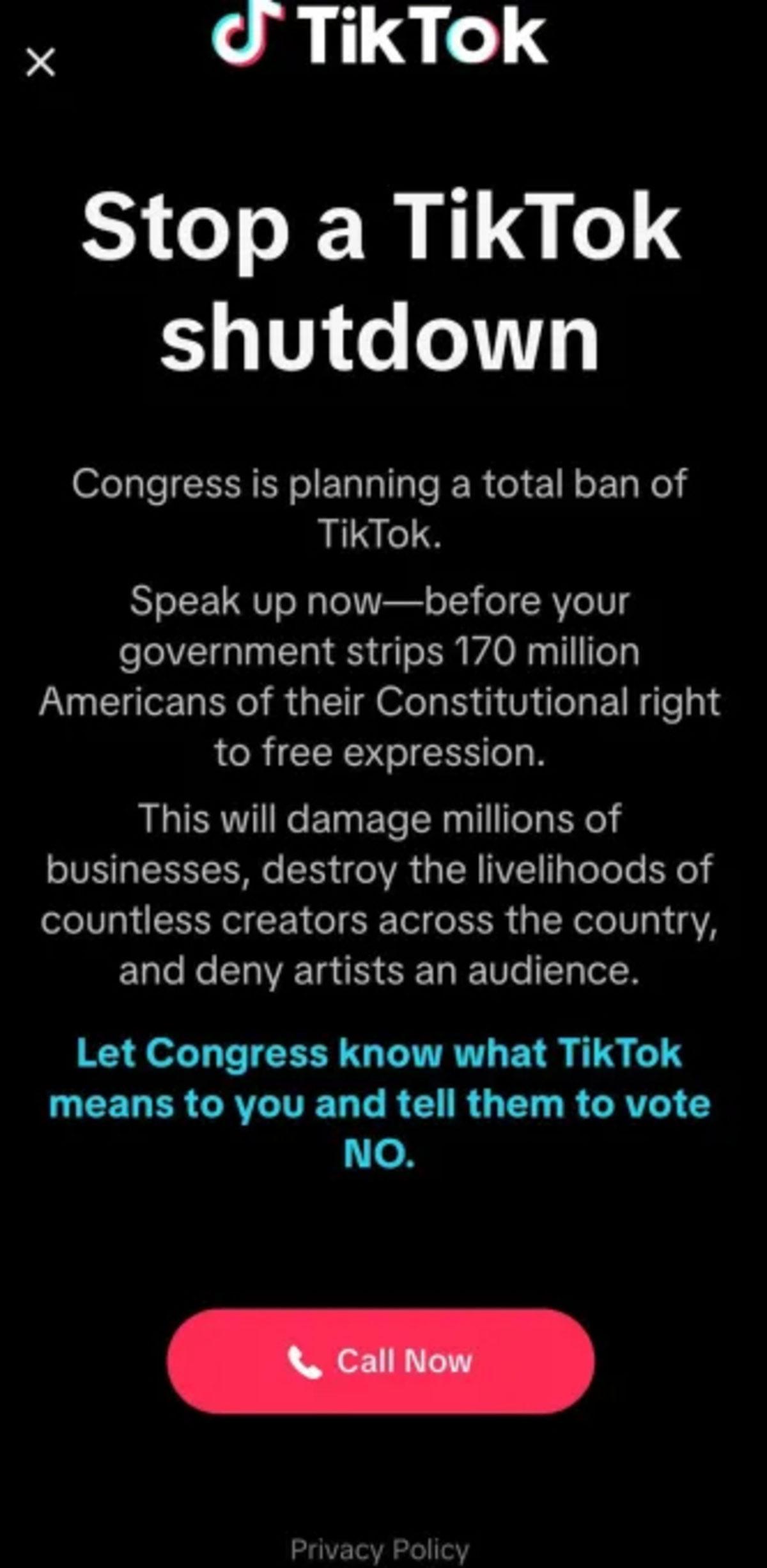 TikTok’un ABD’de Tamamen Yasaklanmasını Sağlayacak Tasarı, Kabul Edildi: TikTok, Destek İçin Kullanıcılara 