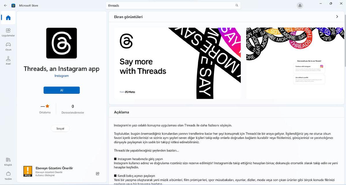 Threads’in Windows PC’ler İçin Tasarlanan Masaüstü Uygulaması Yayımlandı