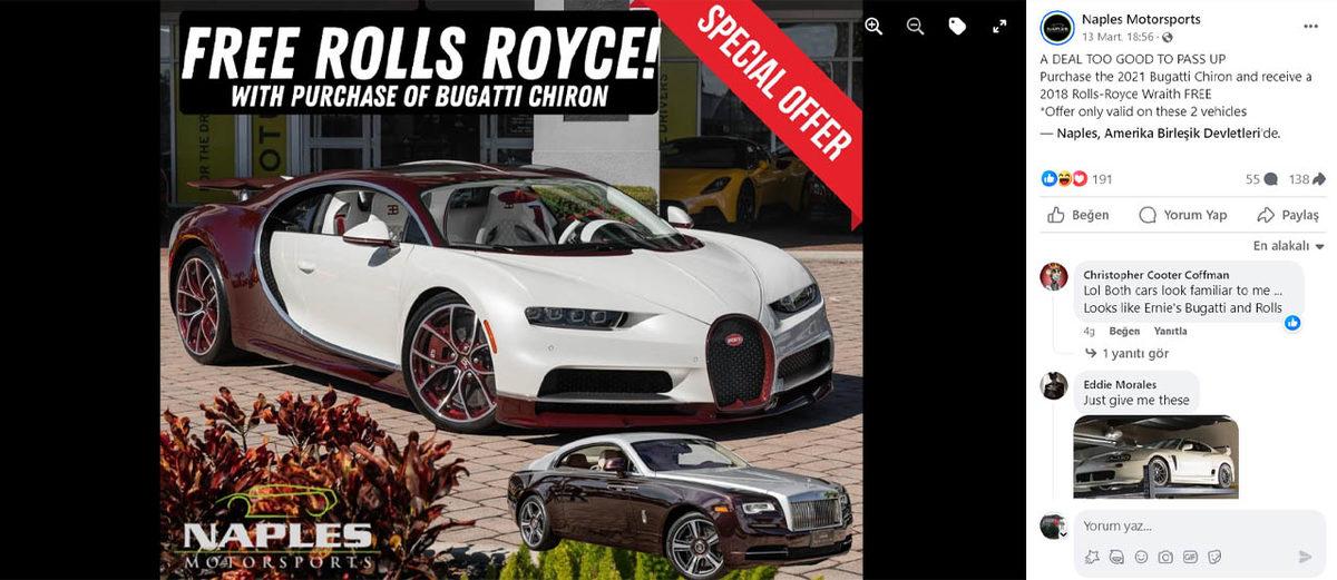 124 Milyon TL’ye Bugatti Chiron Alan Bir Kişiye, 