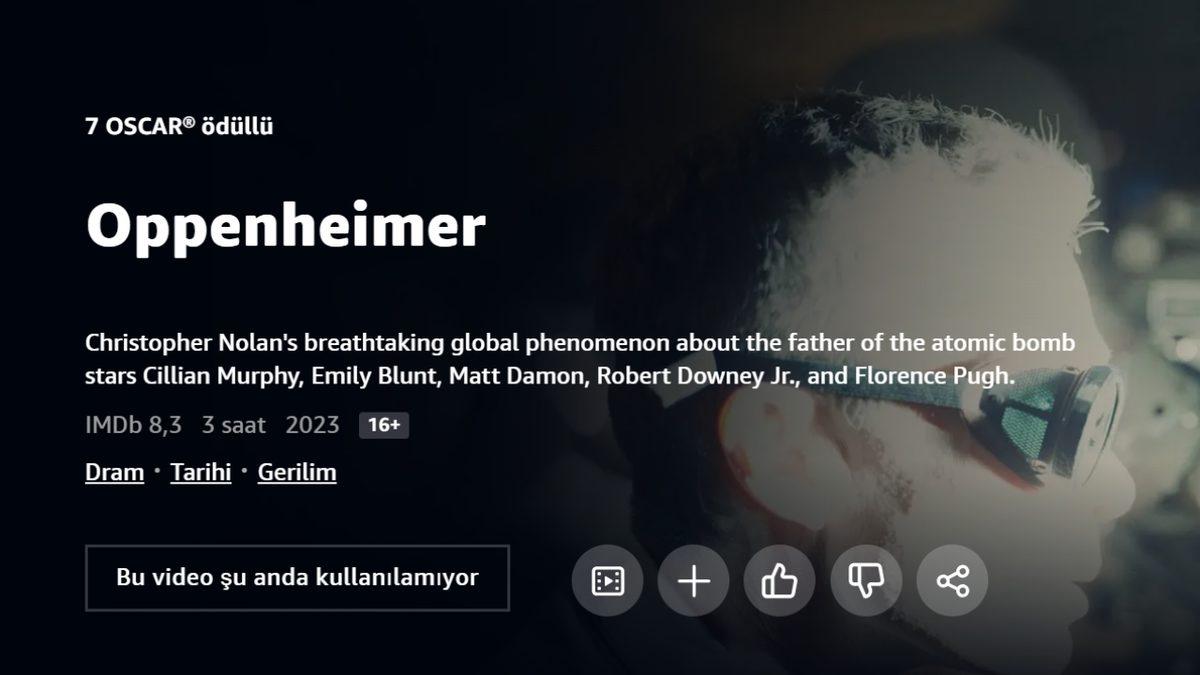 Oppenheimer, Sansürsüz ve Türkçe Olarak Prime Video’da Yayımlandı!