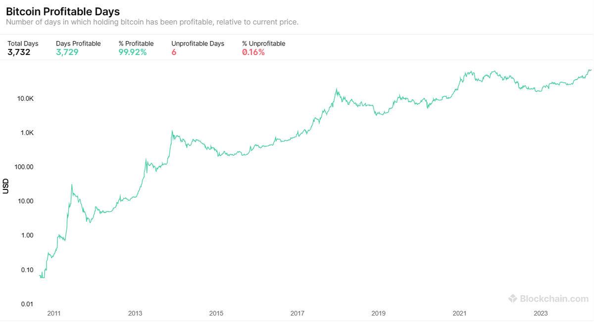 Neredeyse Ne Gün Alınsa Olurmuş: Bitcoin, İşlemde Olduğu Sürenin %99,92’sinde Kazandırdı