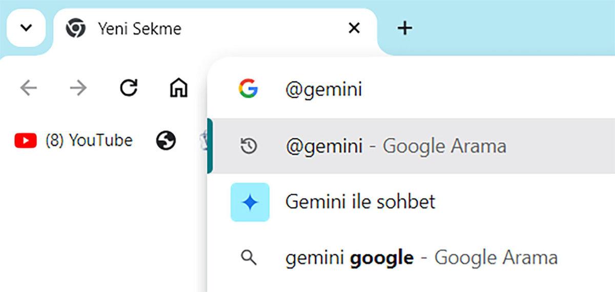 Google, Gemini Yapay Zekâ Modelini Chrome’un Adres Çubuğuna Getirdi