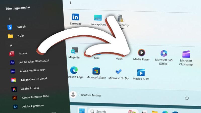Microsoft, Windows 11’in Başlat Menüsünü Kullanışlı Hâle Getiriyor: Gruplama Özelliği Yolda