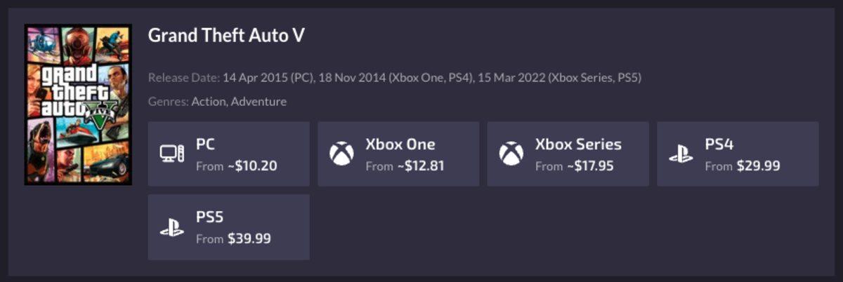 Oyunların Hangi Platformda Kaç Paraya Satıldığını Gösteren Web Sitesi