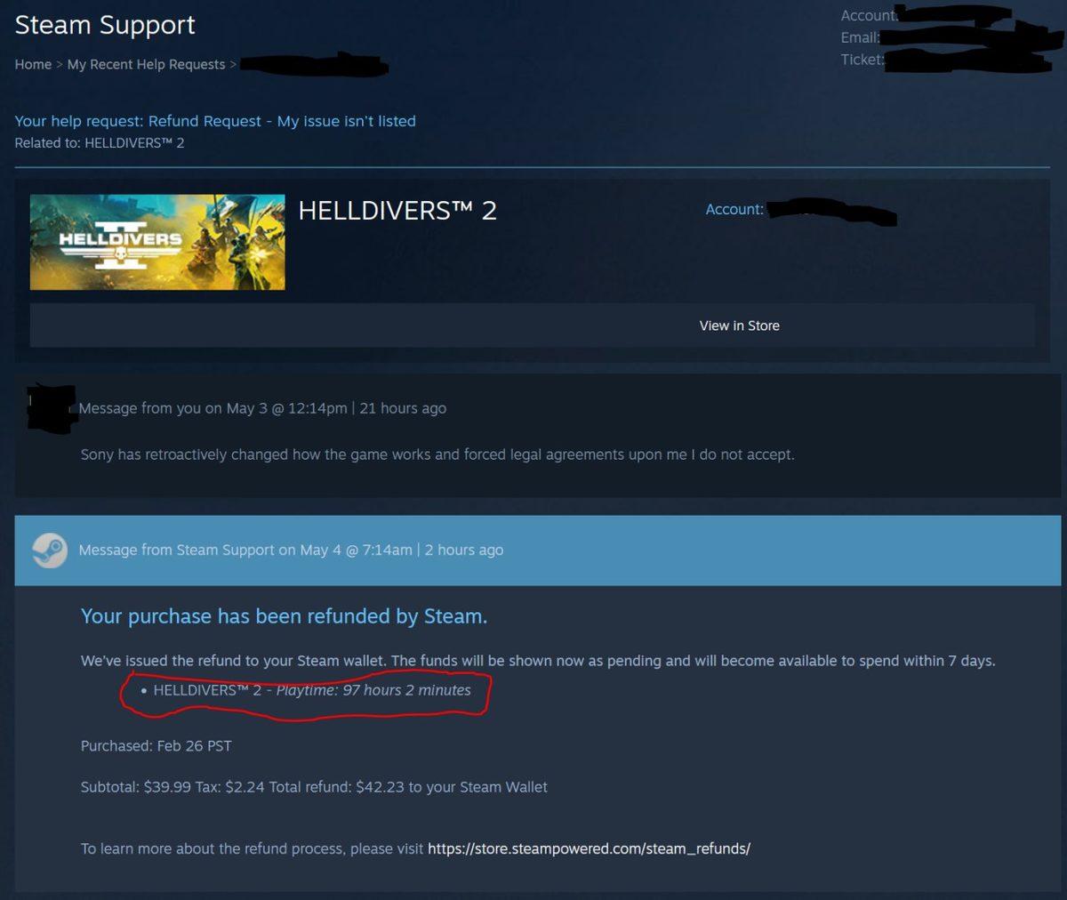Steam, Helldivers 2 İçin Para İadesi Yaptı: 2 Saat Oynama Sınırı Aşılmış Olmasına Rağmen...
