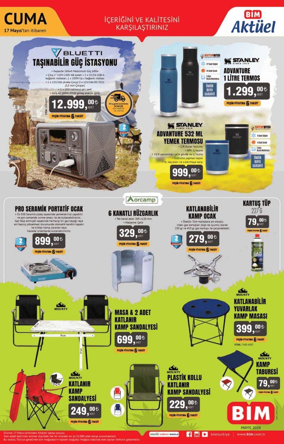 BİM’e Kamp Ürünleri Geliyor! 17 Mayıs 2024 BİM Aktüel Ürünler Kataloğunda Öne Çıkanlar