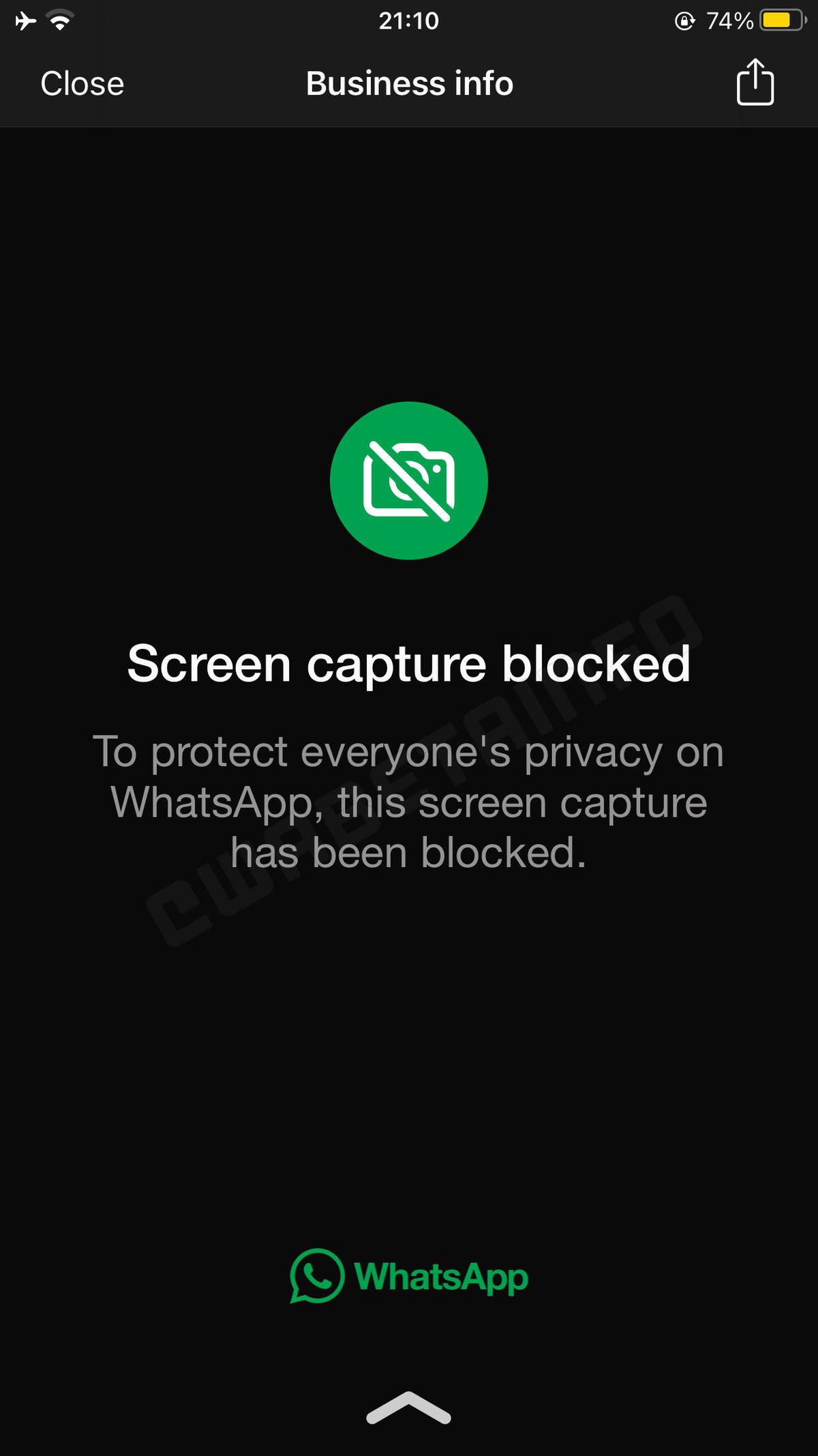 WhatsApp’ın iOS Sürümünde Profil Resminin Ekran Görüntüsü Alınamayacak