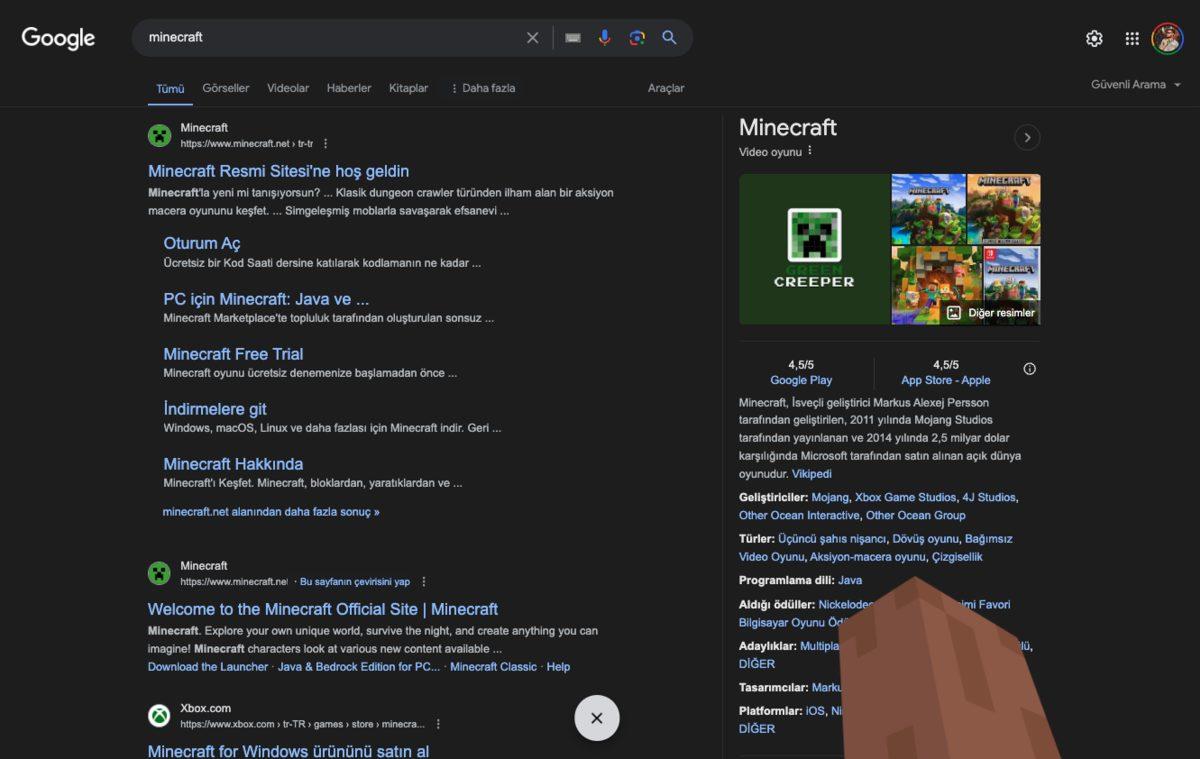 Minecraft’ın 15. Yılına Özel Sürpriz: Google’da Minecraft Oynayabilirsiniz!