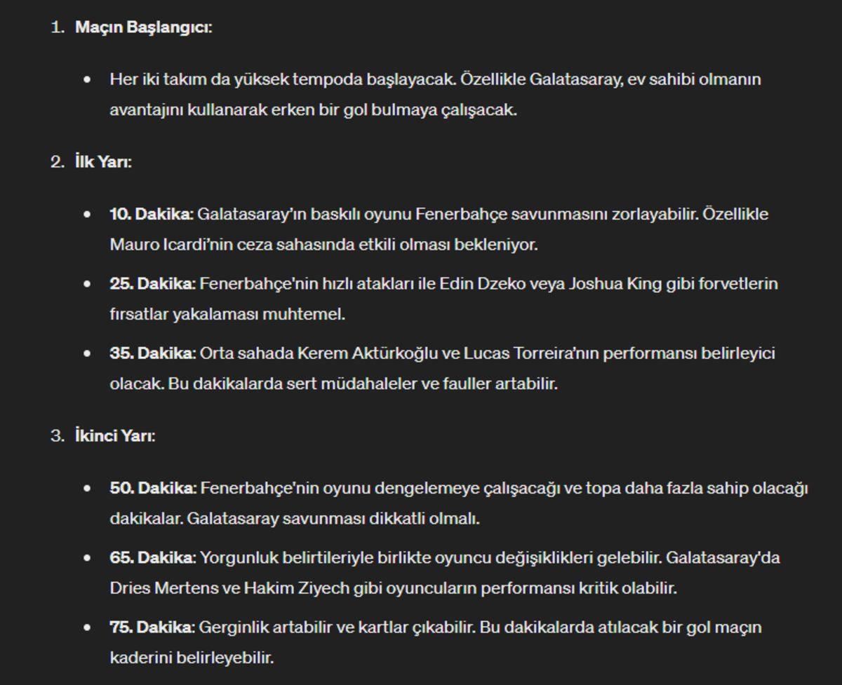 ChatGPT’ye Sorduk: Galatasaray-Fenerbahçe Derbisi Ne Olur?
