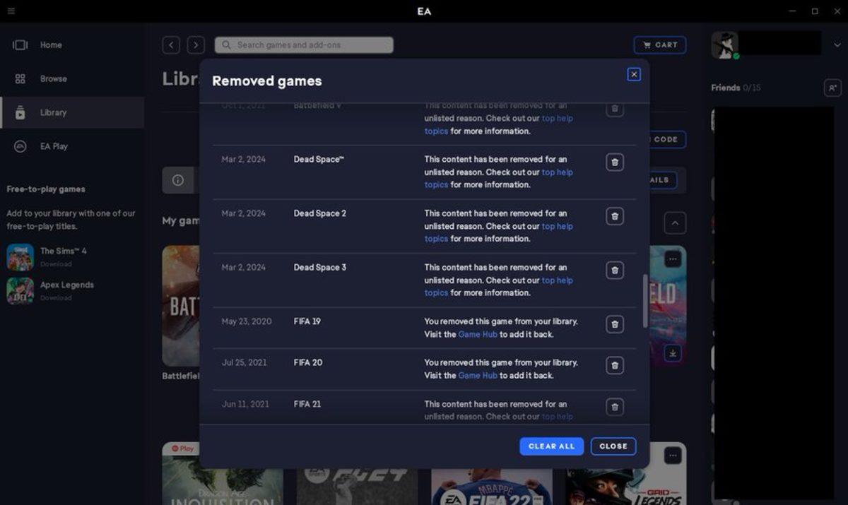 EA’in Bazı Oyunları ve DLC’leri Oyuncuların Kütüphanesinden Kaldırdığı İddia Edildi