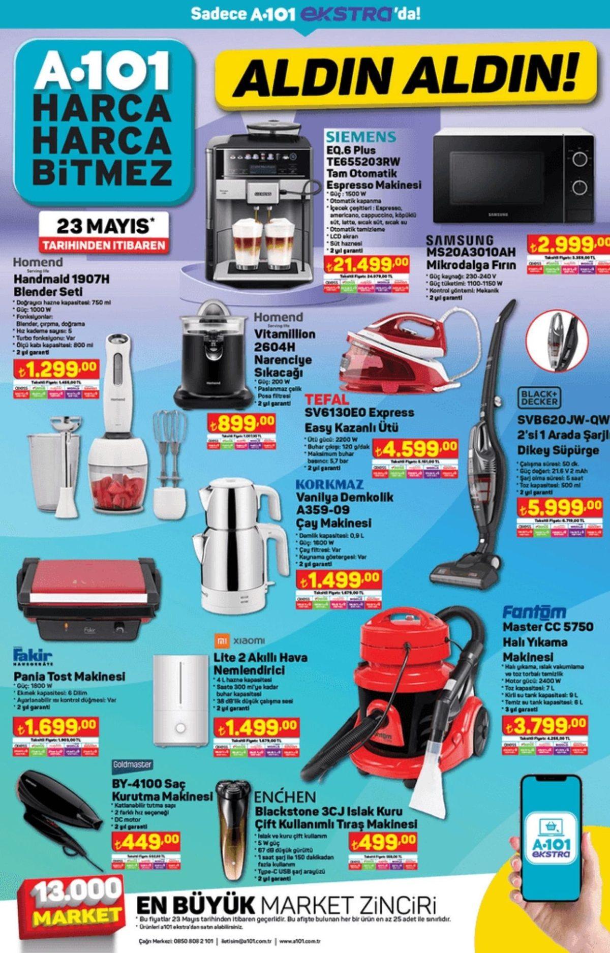 A101’e Tam Otomatik Espresso Makinesi Geliyor! 23 Mayıs 2024 A101 İnternete Özel Aldın Aldın Kataloğunda Öne Çıkan Elektronik Ürünler