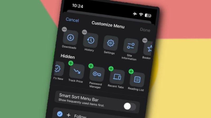 Google Chrome’un iOS Sürümüne Menüyü Kafanıza Göre Değiştirmenizi Sağlayan Özelleştirme Seçeneği Eklendi