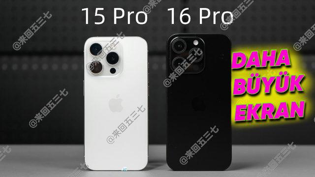 iPhone 16 Pro ve iPhone 15 Pro Yan Yana Geldi: Ekran Ne Kadar Büyüyecek?