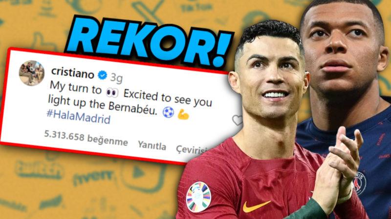 Ronaldo’nun Mbappe’nin Instagram Paylaşımına Yaptığı Yorum, Sosyal Medya Tarihinin En Çok Beğenilen Yorumu Oldu: Önceki Rekor Kime Aitti?