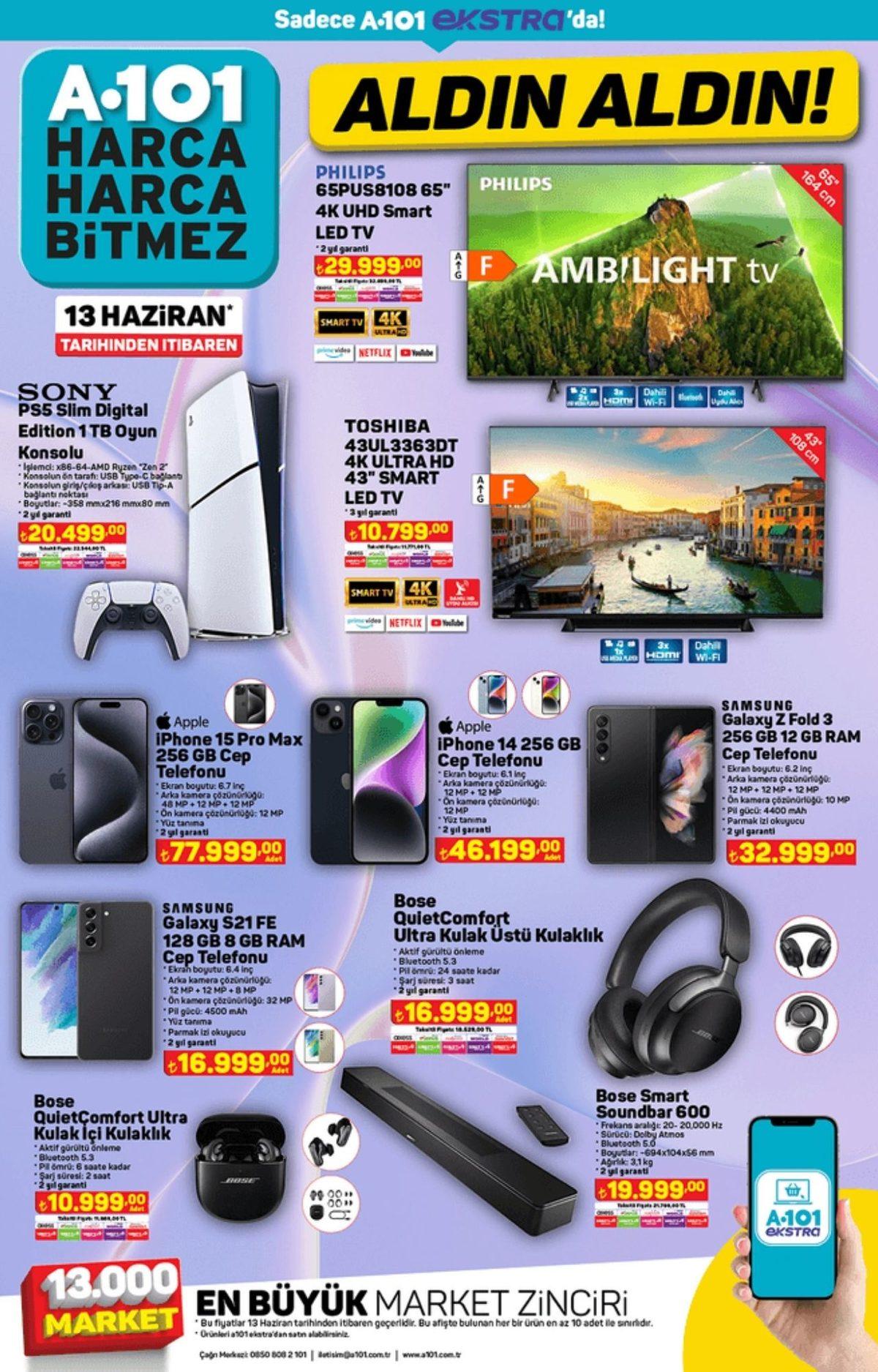 A101’e Sony Playstation 5 Geliyor! 13 Haziran 2024 A101 İnternete Özel Aldın Aldın Kataloğunda Öne Çıkan Elektronik Ürünler