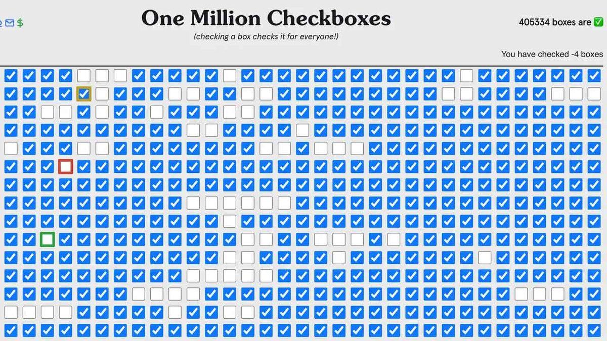 1 Milyon Kutucuğu İşaretlemeye Çalıştığınız Aşırı Anlamsız Ücretsiz Oyun Viral Oldu [Siz de Oynayabilirsiniz]