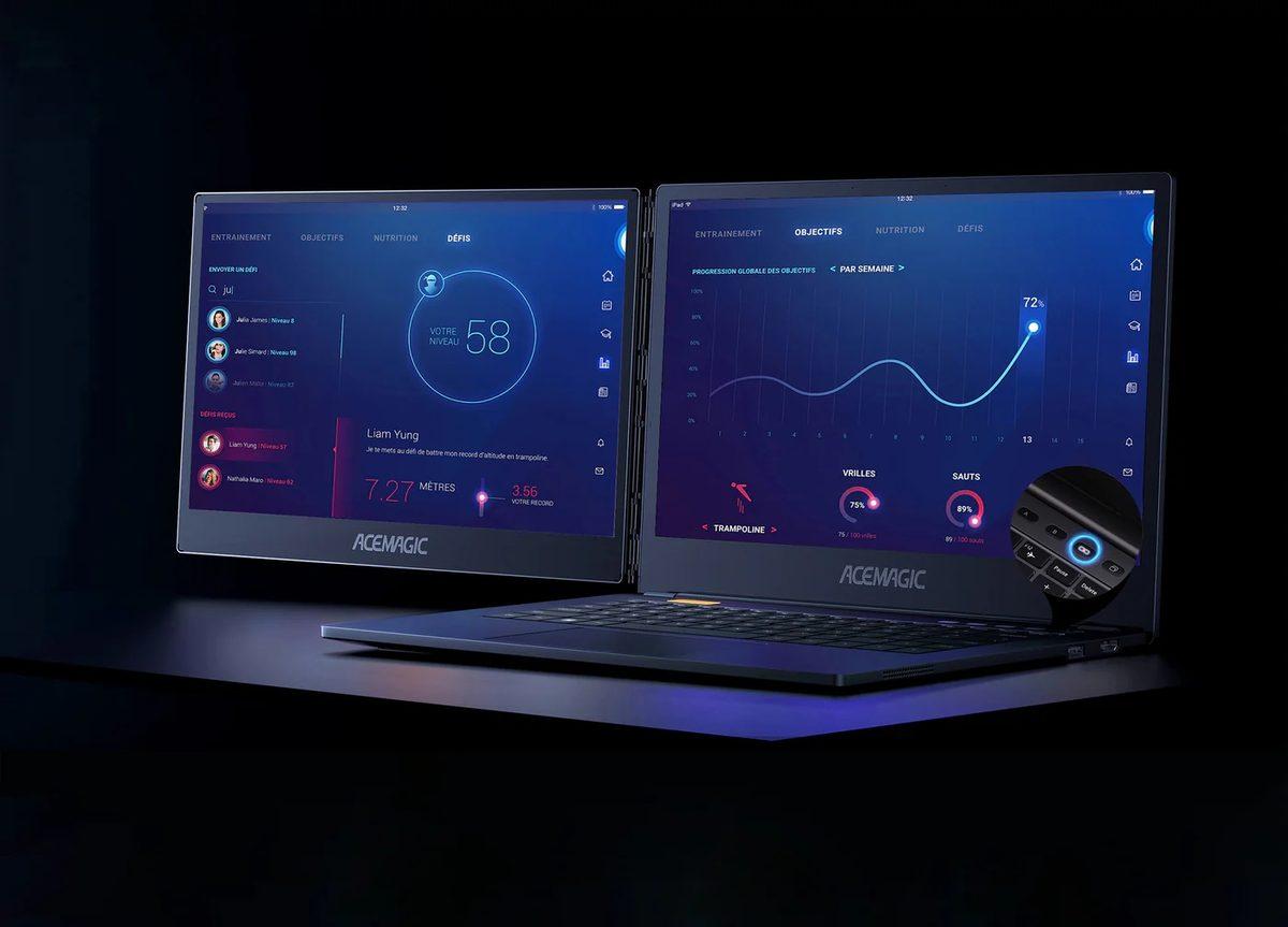 Dünyanın İlk Yatay Katlanan Çift Ekranlı 360 Derece Dizüstü Bilgisayarı Tanıtıldı: ACEMAGIC X1