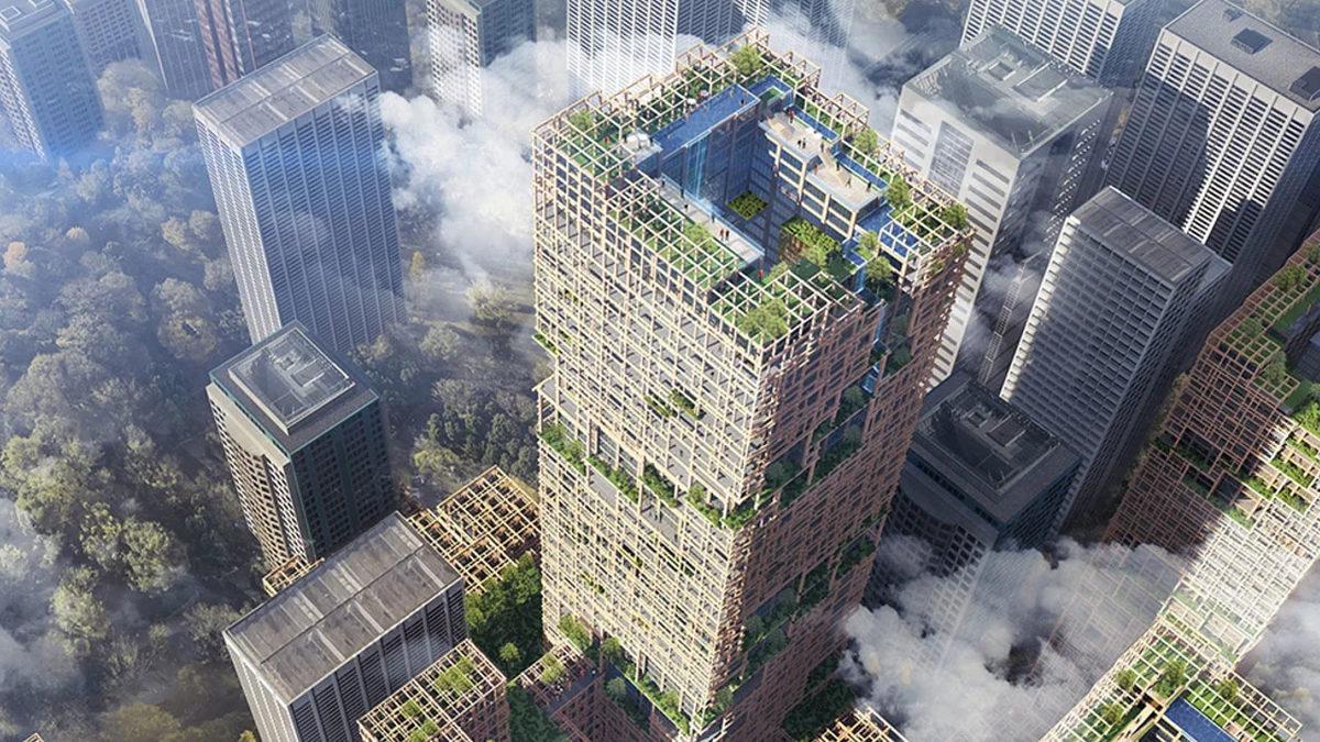 Bugüne Kadarki Tüm İlginç Gökdelenleri Unutun! Tokyo’daki %90’ı Tahtadan Yapılan 350 Metrelik Gökdelen Projesi: W350