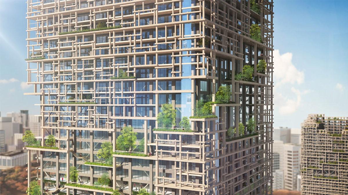 Bugüne Kadarki Tüm İlginç Gökdelenleri Unutun! Tokyo’daki %90’ı Tahtadan Yapılan 350 Metrelik Gökdelen Projesi: W350
