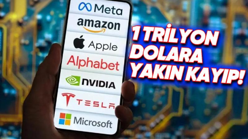Dünyanın En Büyük Teknoloji Şirketleri, ABD Borsasında Yaşanan Düşüşle 1 Trilyon Dolar Civarında Değer Kaybetti