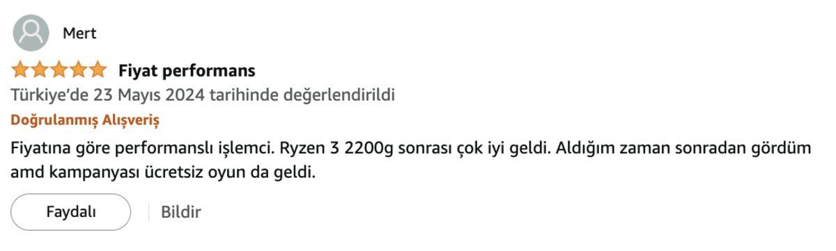 F/P İşlemci Arayanlar Buraya: AMD Ryzen 5 5500 İşlemci Amazon’da İndirimde!