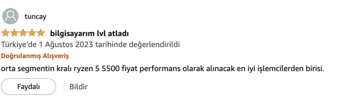 F/P İşlemci Arayanlar Buraya: AMD Ryzen 5 5500 İşlemci Amazon’da İndirimde!