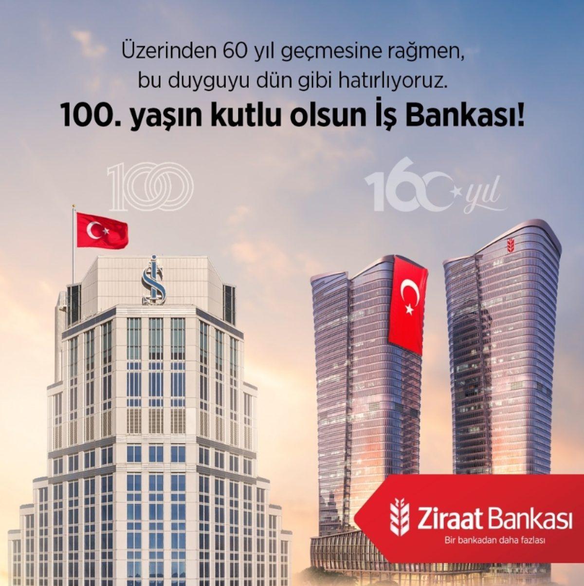 Ziraat Bankası, İş Bankası’nın 100. Yaşını Esprili Bir Dille Kutladı
