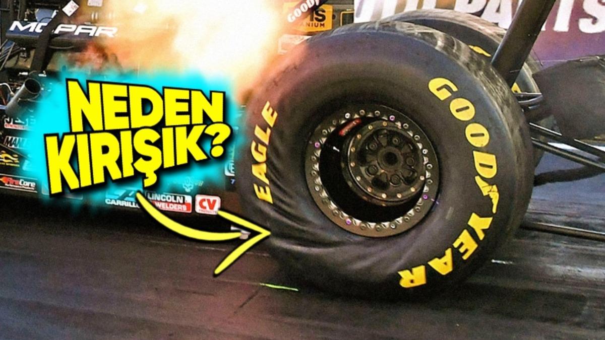 Dünyanın En Hızlı Araçlarından Olan Drag Araçlarının Lastikleri Yarışta Niye Böyle Buruş Buruş Oluyor?