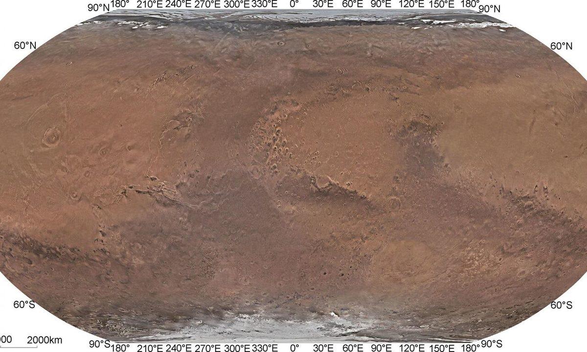Mars’ın Ultra Detaylı ve Renkli Yeni Haritası Paylaşıldı