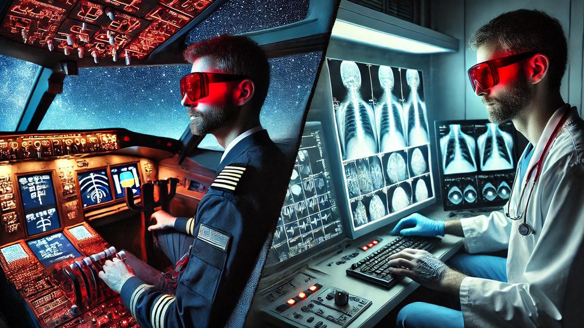 Pilotların ve Radyologların Sadece Süs Amaçlı Değilmiş Dedirten Kırmızı Gözlük Takma Sebepleri Neler?