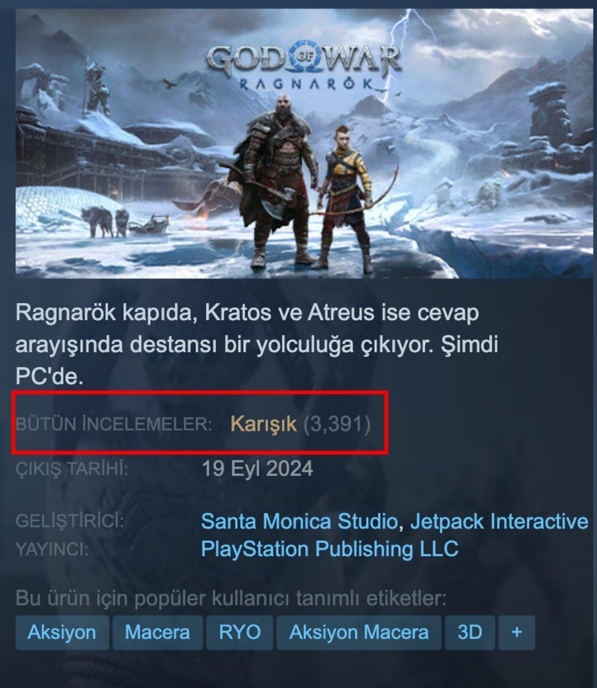 God of War Ragnarök’ün Yeni Çıkan PC Sürümü, Steam’de Eleştiri Yağmuruna Tutuldu! İşte Hak Vereceğiniz Nedeni