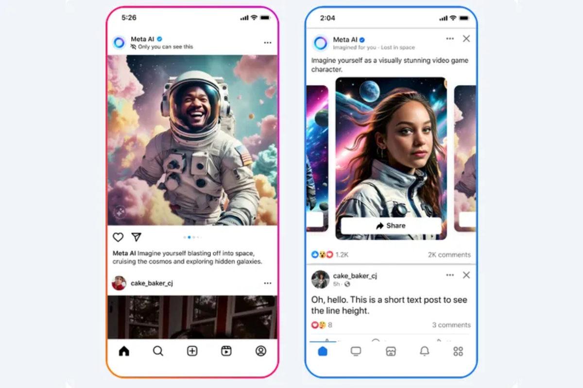 Meta, Instagram ve Facebook’ta Yapay Zekâ ile Oluşturulmuş Görseller Göstermeye Başlayacak